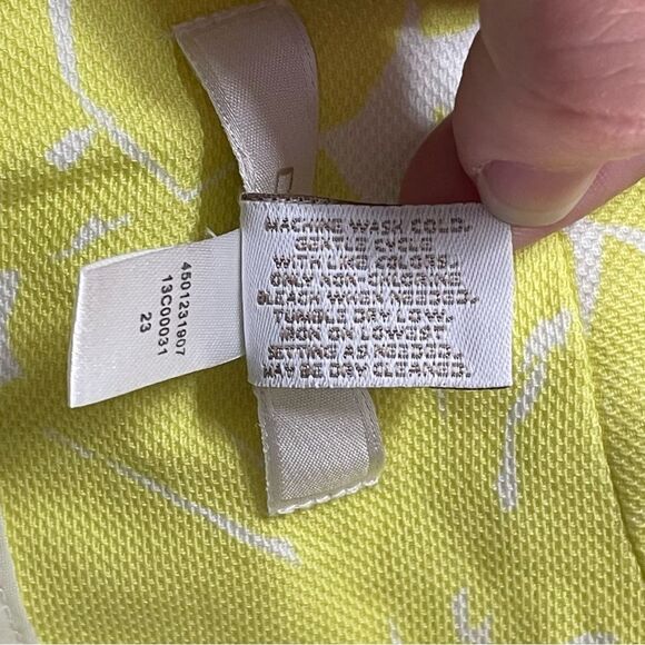 Chico's Optic Ceylon Yellow White Floral Open Front Jacket Blazer Size 1 - Picture 7 of 8